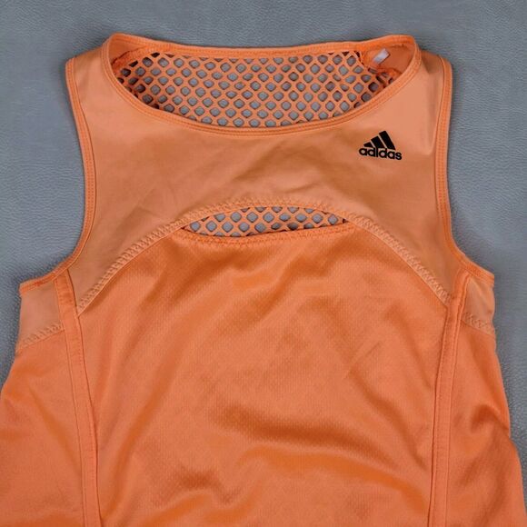 Adidas Womens Climacool Orange Razor Back Tank Top Zip Pocket Size X Small - Picture 2 of 7